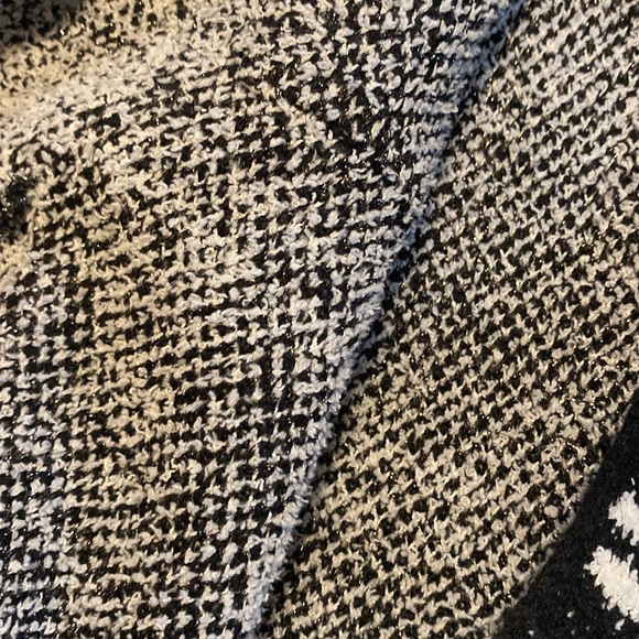 Nine West Black White Open Front Cardigan Coatigan - Picture 12 of 12